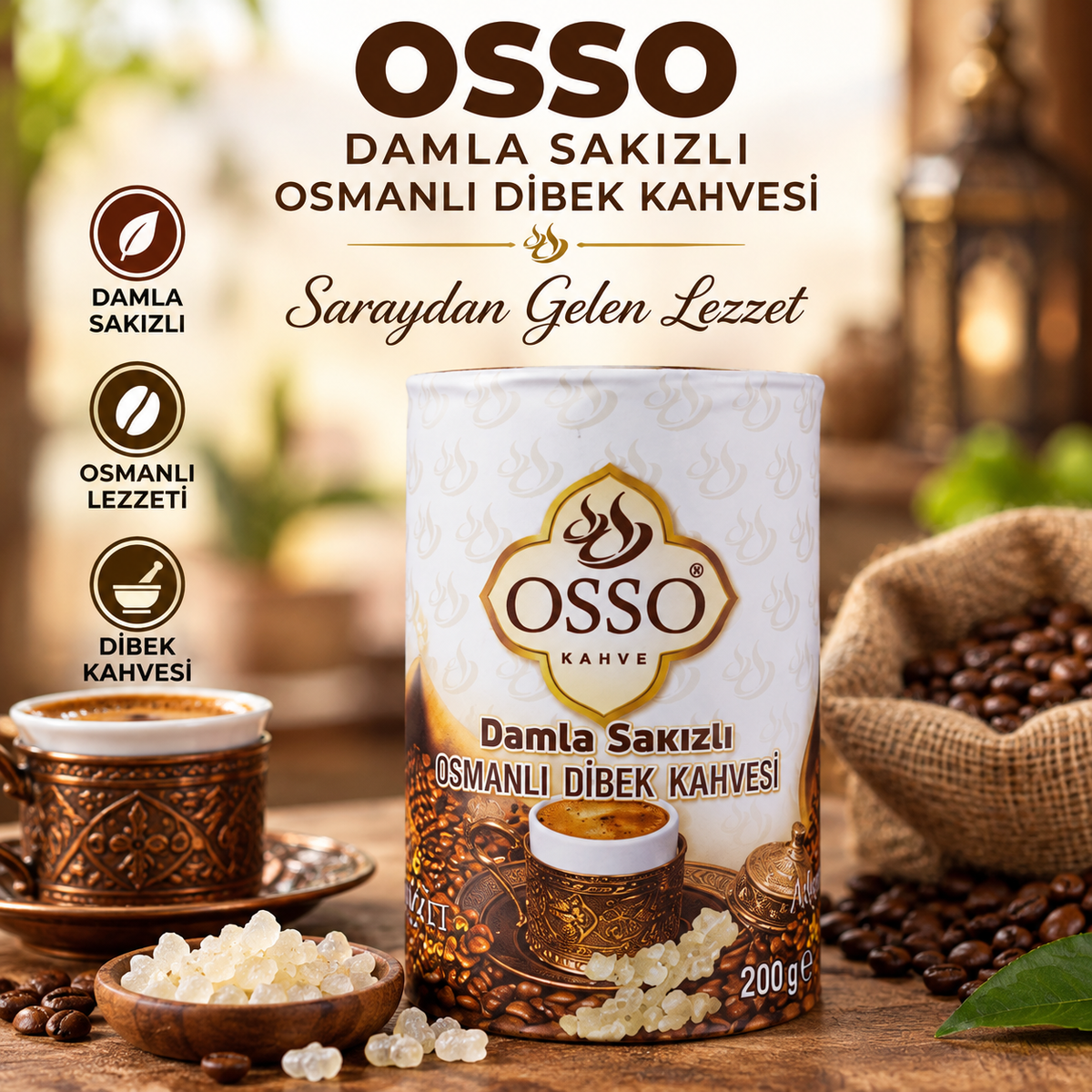 OSSO Damla Sakızlı Osmanlı Dibek Kahvesi 200 g