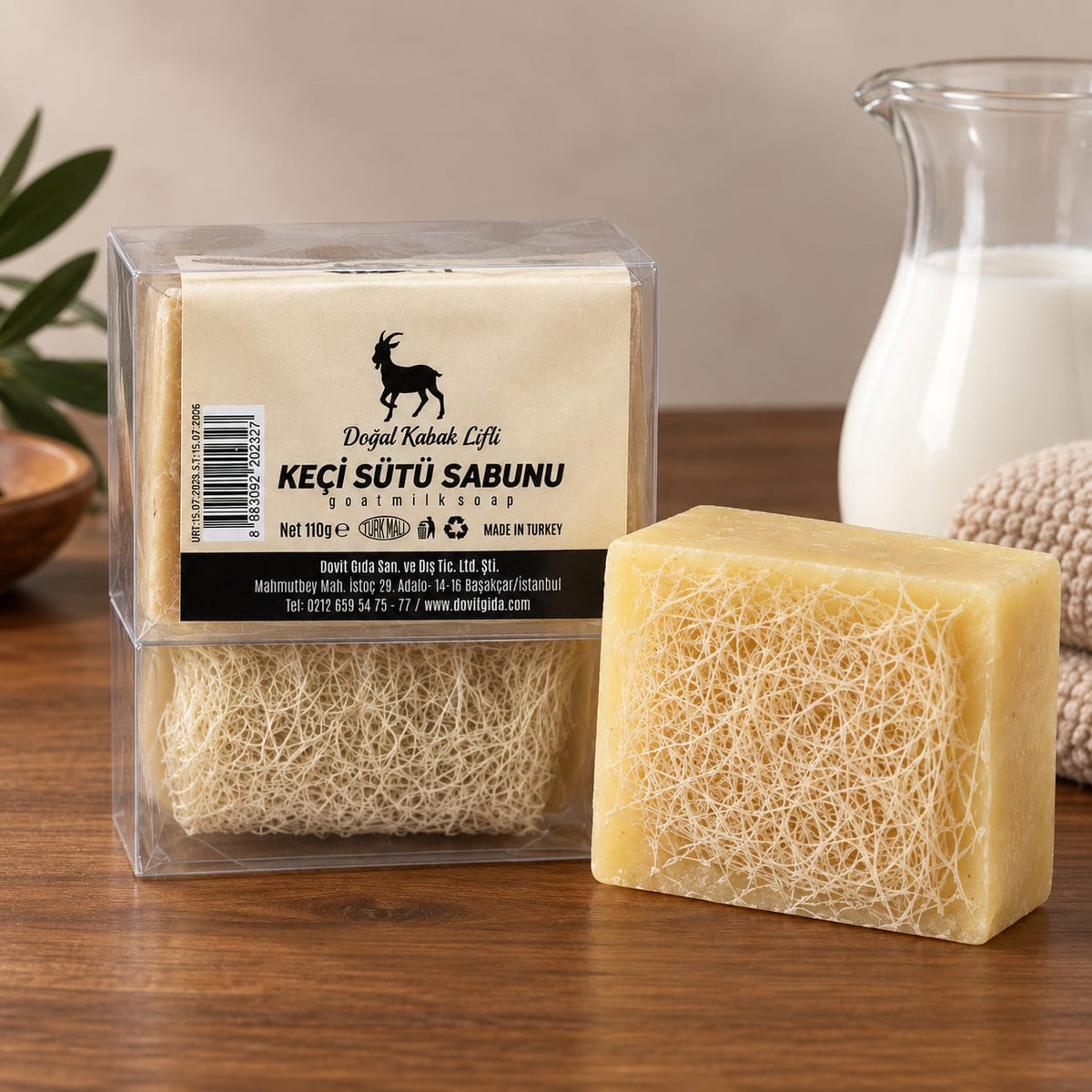 Kabak Lifli Keçi Sütü Sabunu – Doğal Peeling Etkili 110 g