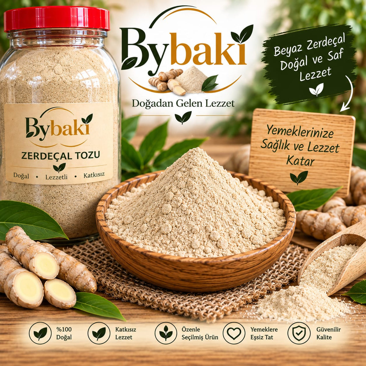 ByBaki Zerdeçal Tozu – Doğal Öğütülmüş Zerdeçal Baharatı | Aromatik ve Lezzetli 1 kg