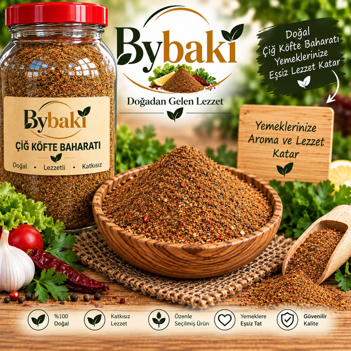 ByBaki Çiğ Köfte Baharatı – Geleneksel Lezzet İçin Özel Baharat Karışımı1 kg