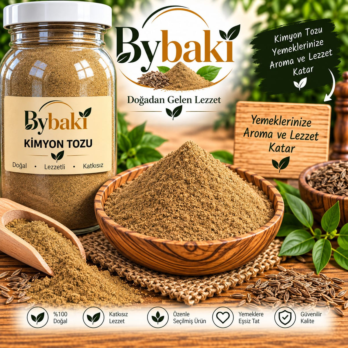 ByBaki Kimyon Tozu – Doğal Öğütülmüş Kimyon Baharatı | Et, Tavuk, Kuru Bakliyat ve Yemekler İçin 1 kg