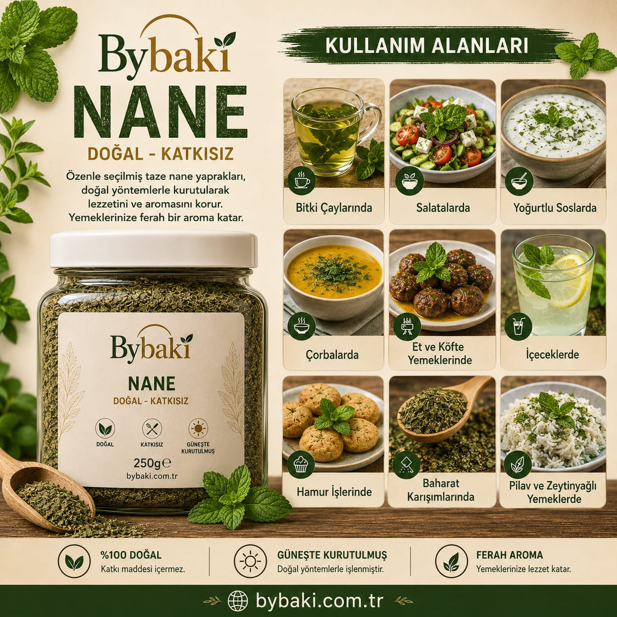 ByBaki Doğal Kuru Nane – Yoğun Aromalı ve Ferahlatıcı