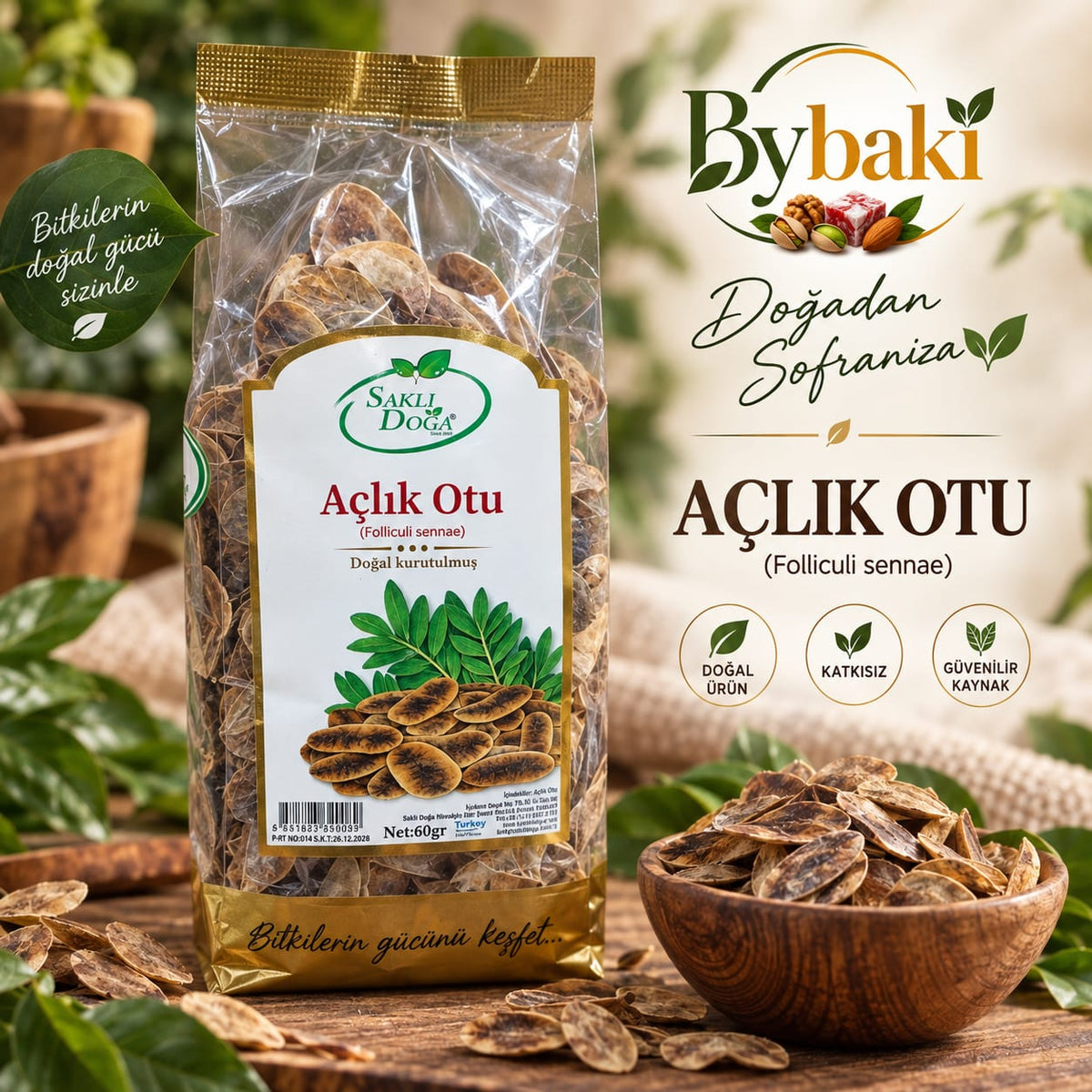 Açlık Otu 60 g – Sinameki Yaprağı | Folliculi Sennae | Kurutulmuş Bitkisel Ürün