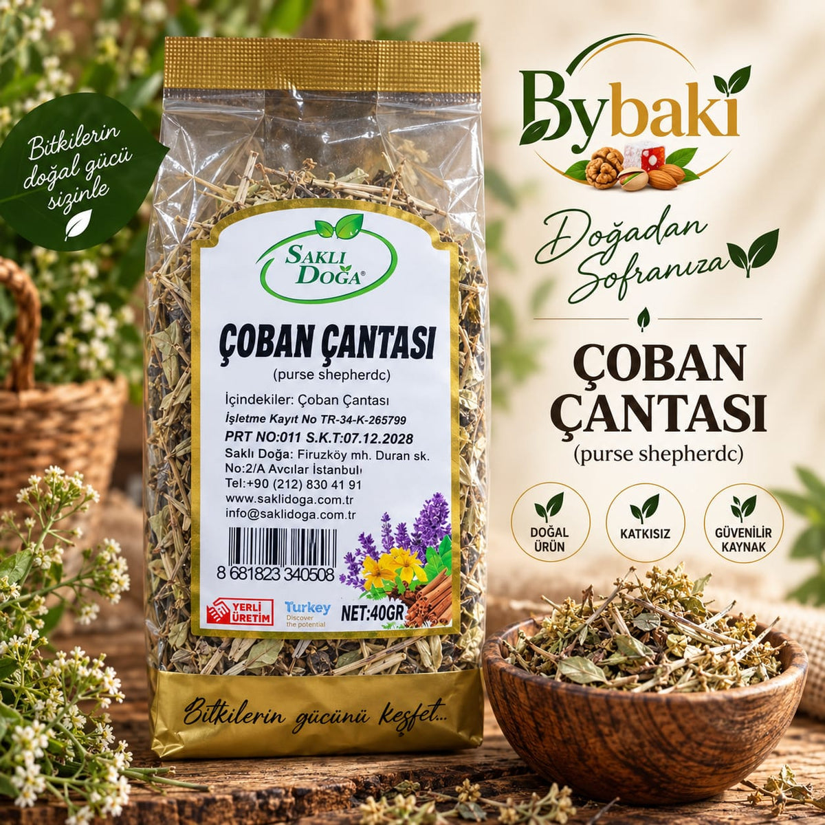 Çoban Çantası 40 g – Kurutulmuş Çoban Çantası Otu | Capsella bursa-pastoris | Doğal Bitkisel Ürün