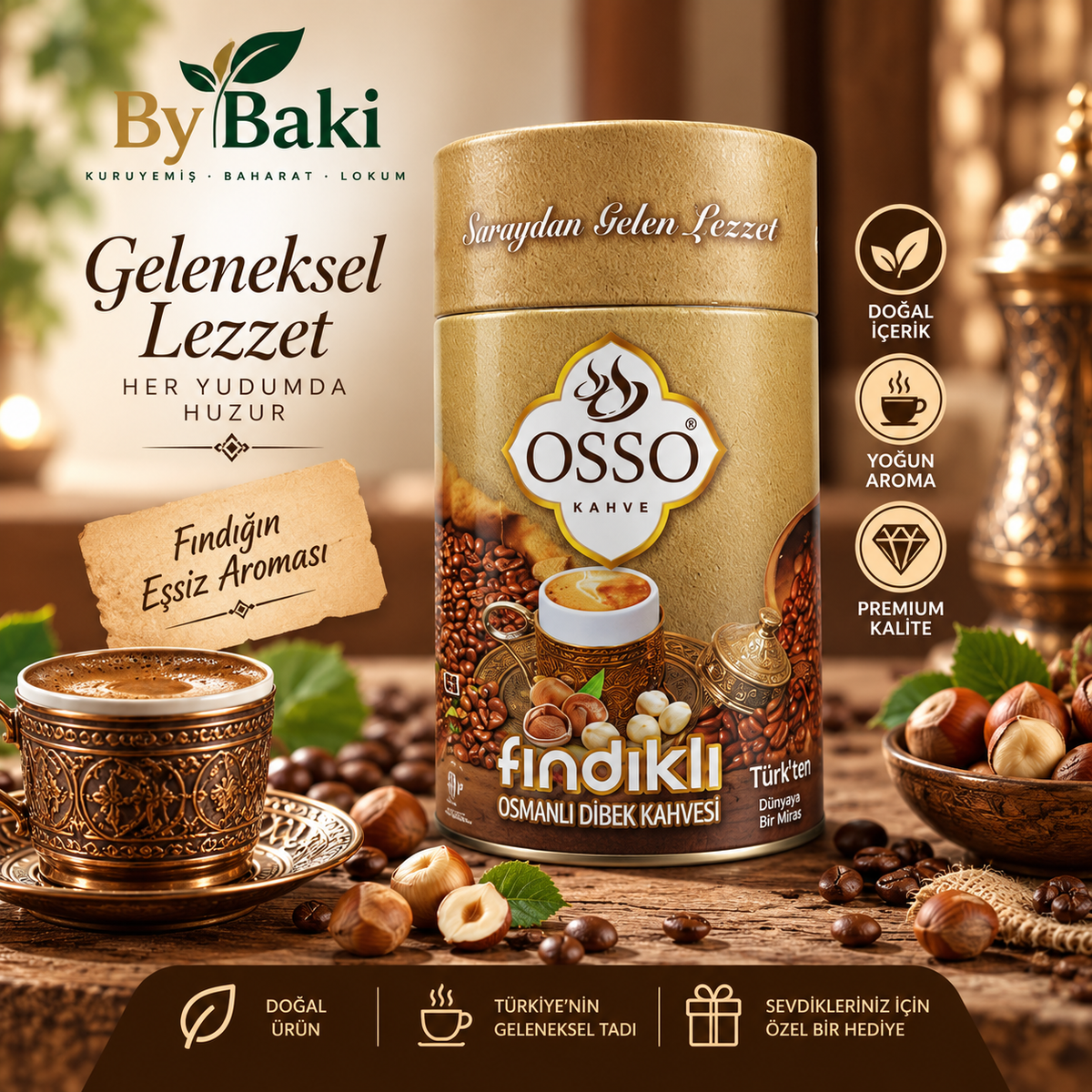 OSSO Fındıklı Osmanlı Dibek Kahvesi – Geleneksel Fındık Aromalı Kahve