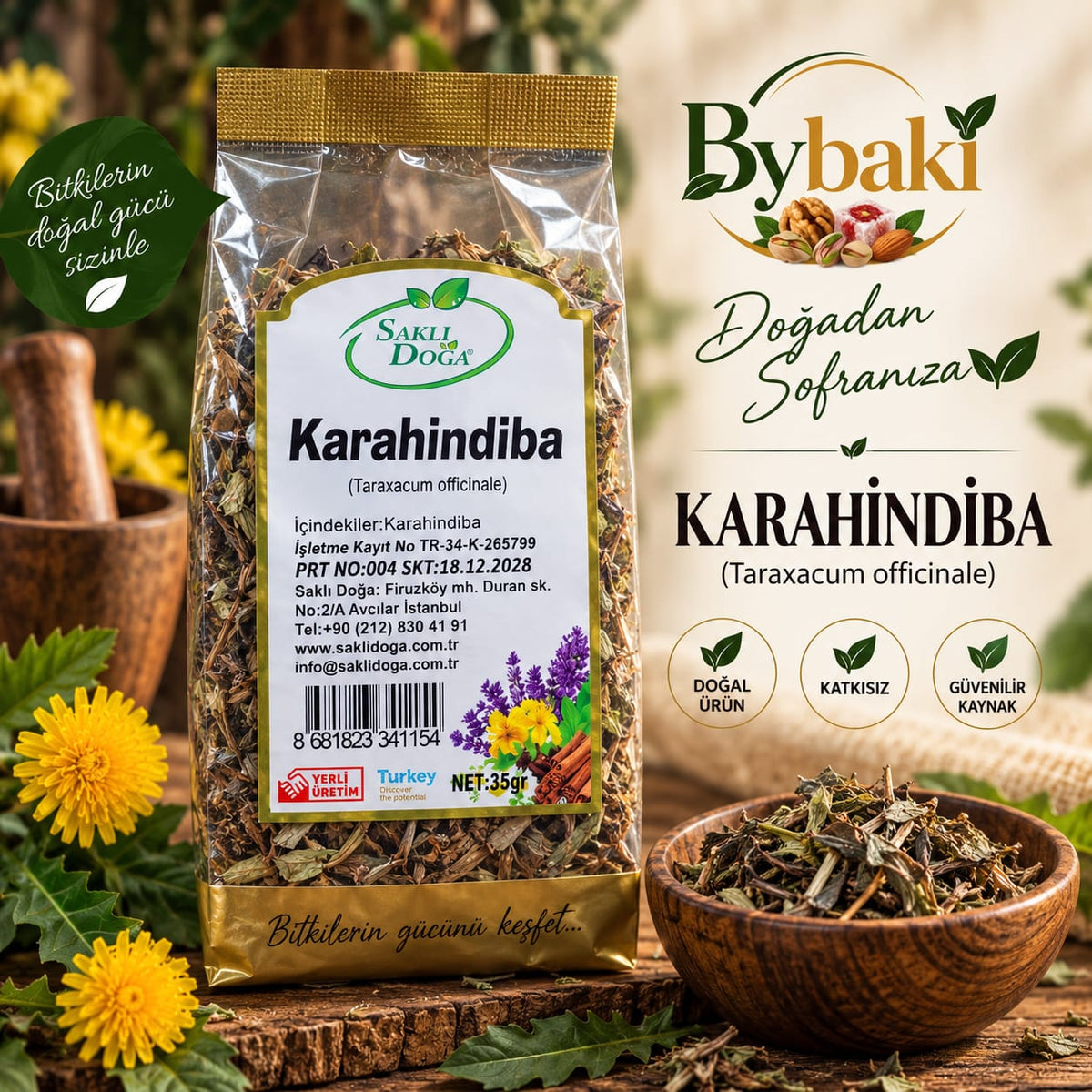 Karahindiba Bitkisi 35 g – Doğal Kurutulmuş Karahindiba Otu | Bitki Çayı