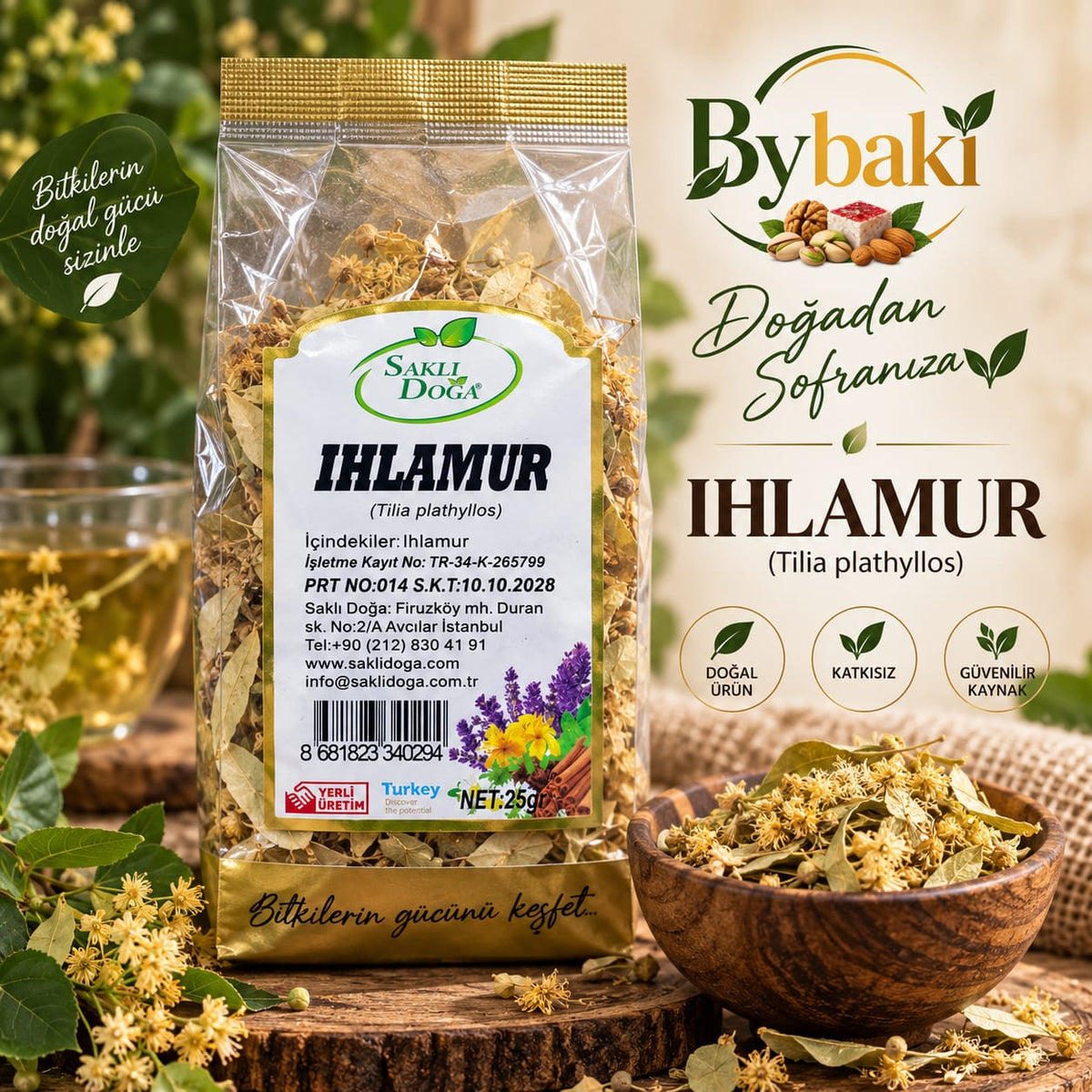Ihlamur 25 g – Kurutulmuş Ihlamur | Tilia Platyphyllos | Doğal Bitki Çayı