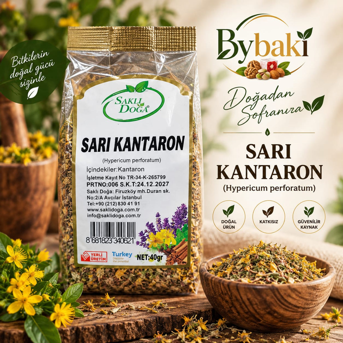 Sarı Kantaron 40 g – Kurutulmuş Sarı Kantaron | Hypericum perforatum | Doğal Bitki