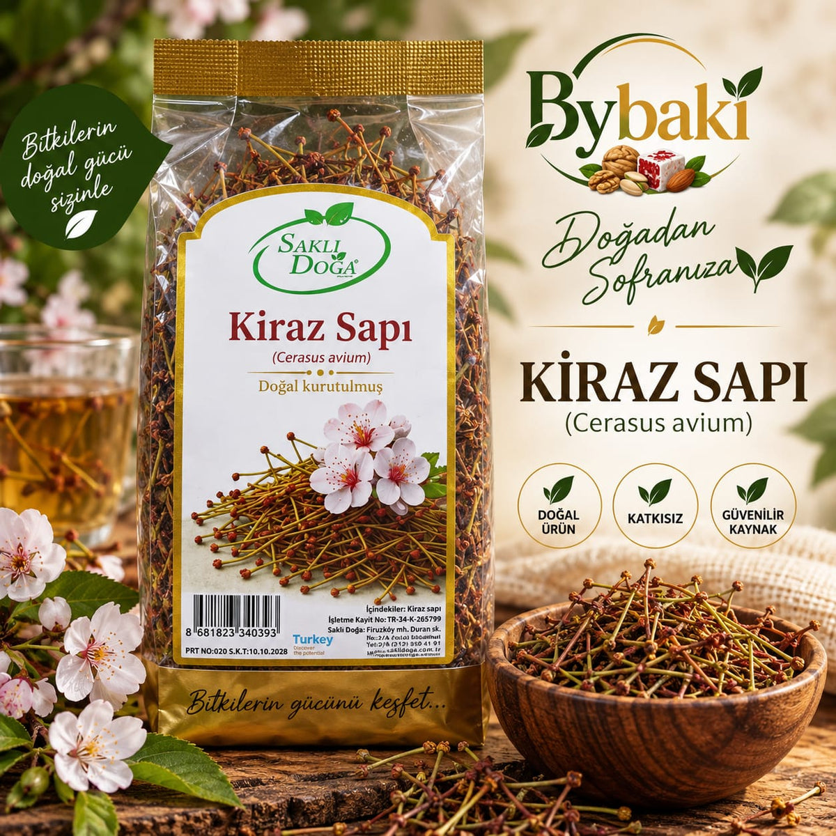Kiraz Sapı 40 g – Kurutulmuş Kiraz Sapı | Cerasus avium | Doğal Bitkisel Ürün