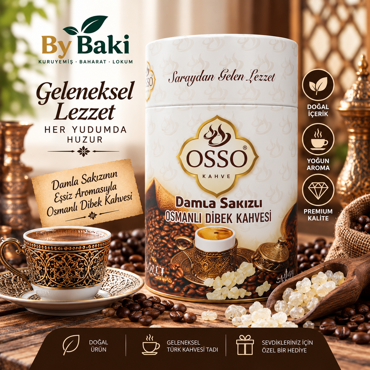 OSSO Damla Sakızlı Osmanlı Dibek Kahvesi – Geleneksel Türk Kahvesi Lezzeti