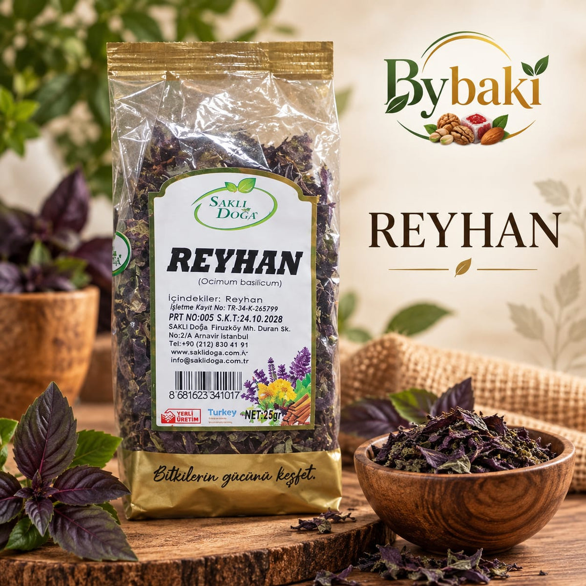 Reyhan 25 g – Kurutulmuş Reyhan | Ocimum Basilicum | Doğal Aromatik Bitki